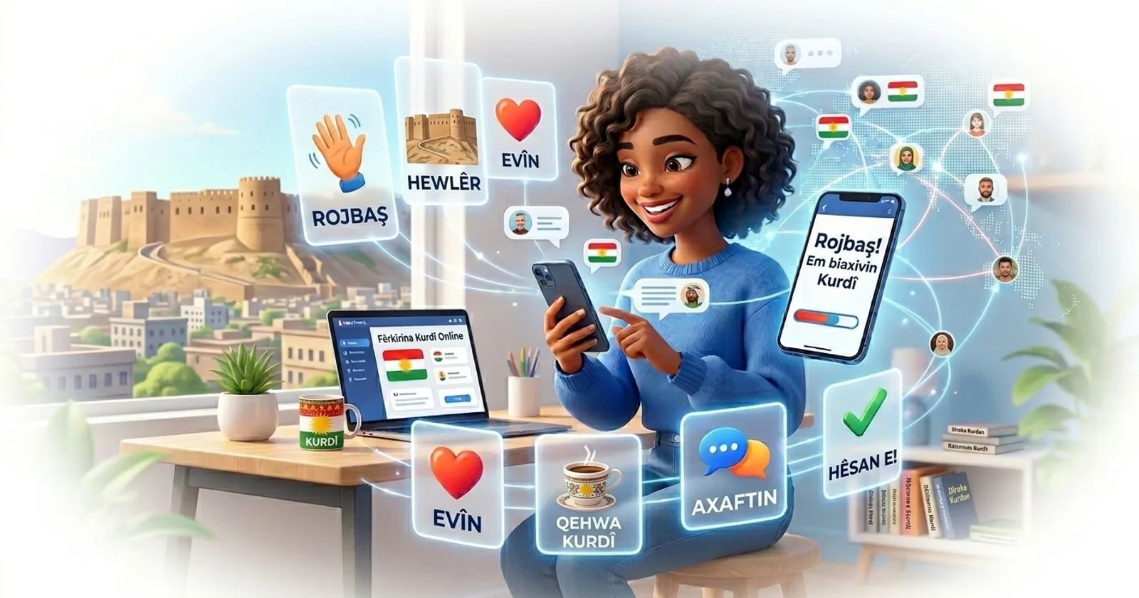 Koyi Kurdanci a kan layi tare da Lingocard - katunan koyo, maimaitawa a tazara da horon magana