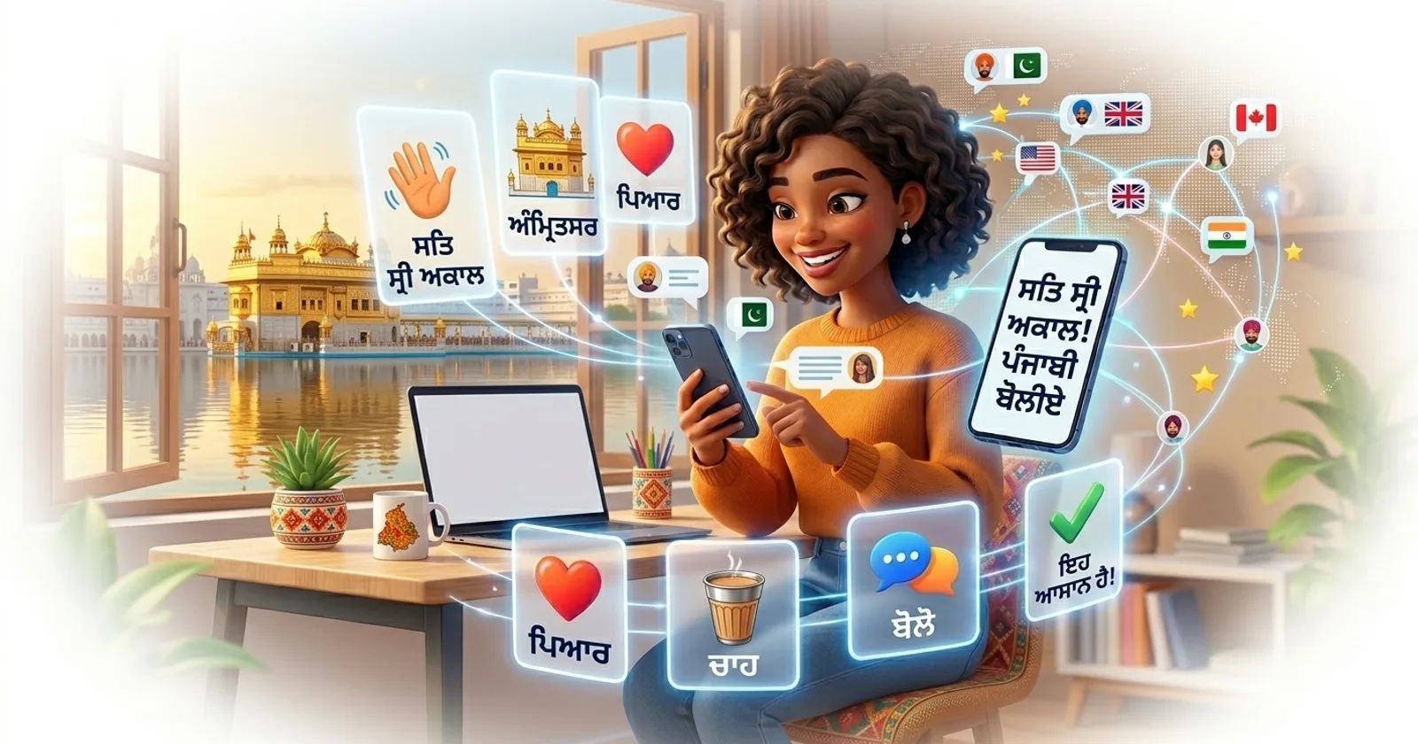 Koyi Punjabi a kan layi tare da Lingocard - katunan koyo, maimaitawa a tazara da horon magana
