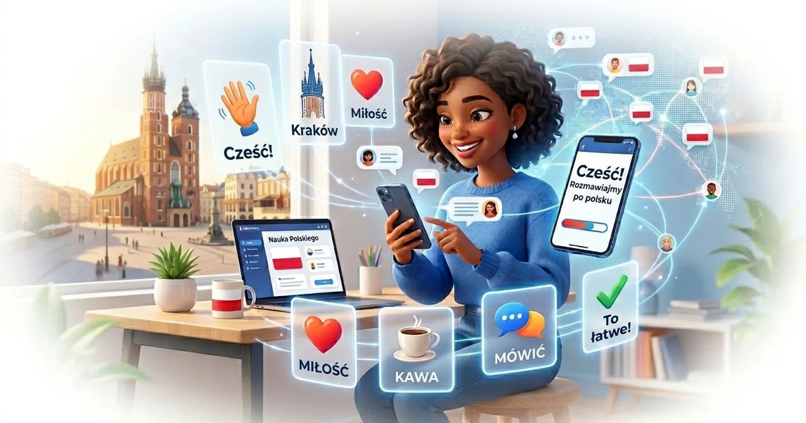 Koyi Harshen Polan a kan layi tare da Lingocard - katunan koyo, maimaitawa a tazara da horon magana