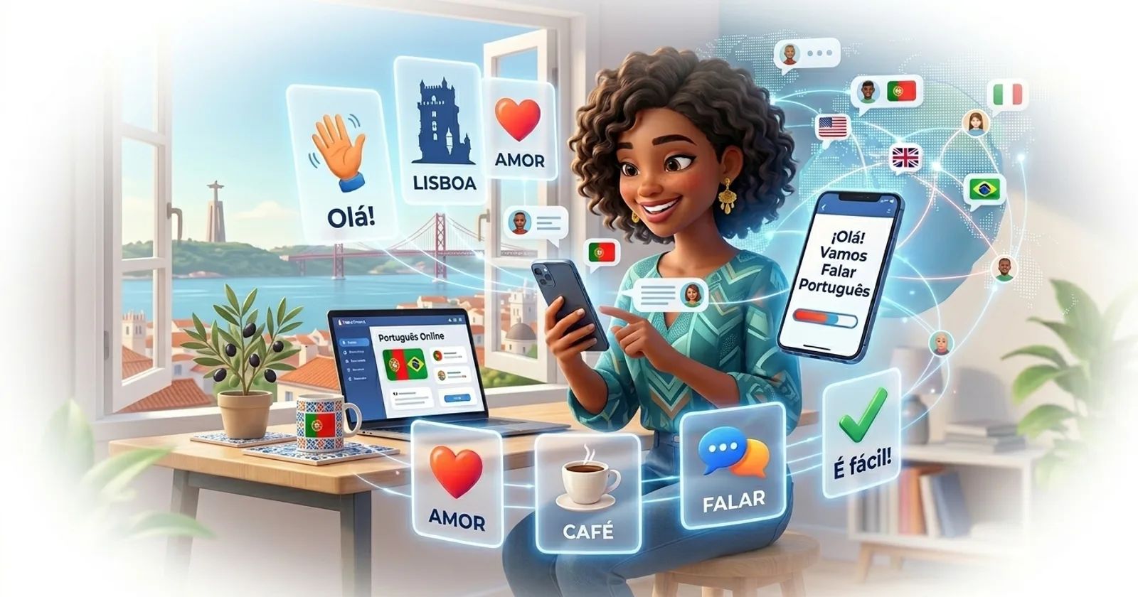 Սովորեք պորտուգալերեն առցանց Lingocard-ի հետ - քարտեր, ընդմիջումներով կրկնություն և խոսելու պրակտիկա